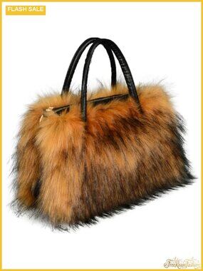 Faux Fur Tote Bag Women Hobo Shoulder Purse Makeup Bag Fuzzy Gift